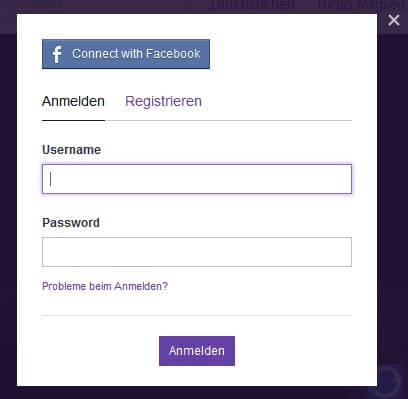 twitch.tv: anmelden mit Username Passwort