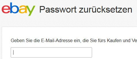 eBay-Passwort zurücksetzen